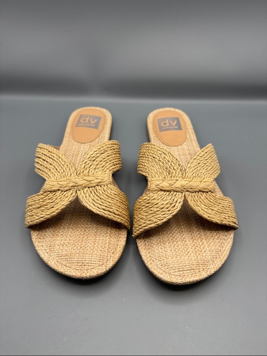 DV Dolce Vita Women's Geeya Raffia Criss Cross Strap Slide Sandals - Picture 2 of 4